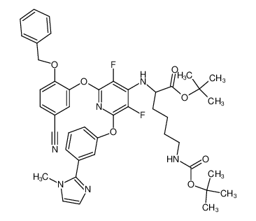 4-benzyloxy-3-[(4-(N-(1-tert-butoxycarbonyl-5-(N-(tert-butoxycarbonyl)amino)pentyl)amino)-6-(3-(1-methyl)imidazol-2-yl)phenoxy-3,5-difluoropyridin-2-yl)oxy]benzonitrile CAS:194985-96-1 manufacturer & supplier