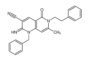 1-benzyl-2-imino-7-methyl-5-oxo-6-phenethyl-1,2,5,6-tetrahydro-1,6-naphthyridine-3-carbonitrile CAS:195005-44-8 manufacturer & supplier