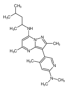 Pyrazolo[1,5-a]pyrimidin-7-amine,3-[6-(dimethylamino)-4-methyl-3-pyridinyl]-N-(1,3-dimethylbutyl)-2,5-dimethyl- CAS:195055-55-1 manufacturer & supplier