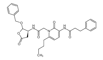 N-{1-[((S)-2-Benzyloxy-5-oxo-tetrahydro-furan-3-ylcarbamoyl)-methyl]-6-butyl-2-oxo-1,2-dihydro-pyridin-3-yl}-3-phenyl-propionamide CAS:195071-92-2 manufacturer & supplier