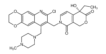 4(S)-4-Ethyl-4-hydroxy-7-[7-chloro-9-(4-methylpiperazin-1-ylmethyl)-2,3-dihydro-[1,4]dioxino[2,3-g]quinolin-8-ylmethyl]-4,7-dihydro-1H-pyrano[3,4-c]pyridine-3,8-dione CAS:195144-41-3 manufacturer & supplier