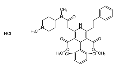 dimethyl 4-(2,6-dichlorophenyl)-2-(2-(methyl(1-methylpiperidin-4-yl)amino)-2-oxoethyl)-6-phenethyl-1,4-dihydropyridine-3,5-dicarboxylate hydrochloride CAS:195145-50-7 manufacturer & supplier