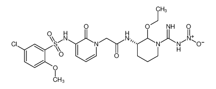 2-(3-((5-chloro-2-methoxyphenyl)sulfonamido)-2-oxopyridin-1(2H)-yl)-N-((3S)-2-ethoxy-1-(N-nitrocarbamimidoyl)piperidin-3-yl)acetamide CAS:195204-28-5 manufacturer & supplier