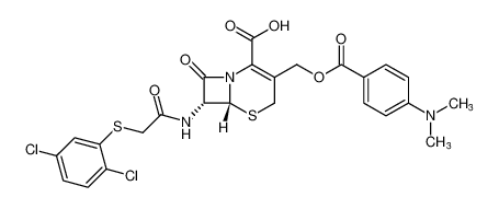 (6R,7R)-7-(2-((2,5-dichlorophenyl)thio)acetamido)-3-(((4-(dimethylamino)benzoyl)oxy)methyl)-8-oxo-5-thia-1-azabicyclo[4.2.0]oct-2-ene-2-carboxylic acid CAS:195208-04-9 manufacturer & supplier