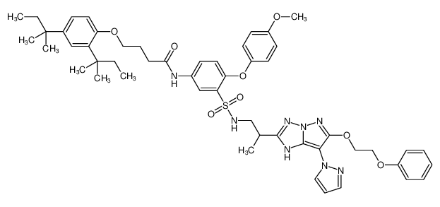 4-(2,4-di-tert-pentylphenoxy)-N-(4-(4-methoxyphenoxy)-3-(N-(2-(6-(2-phenoxyethoxy)-7-(1H-pyrazol-1-yl)-1H-pyrazolo[1,5-b][1,2,4]triazol-2-yl)propyl)sulfamoyl)phenyl)butanamide CAS:195214-62-1 manufacturer & supplier