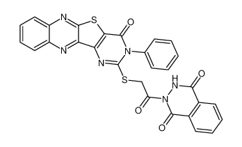 2-(2-((4-oxo-3-phenyl-3,4-dihydropyrimido[4',5':4,5]thieno[2,3-b]quinoxalin-2-yl)thio)acetyl)-2,3-dihydrophthalazine-1,4-dione CAS:195243-60-8 manufacturer & supplier