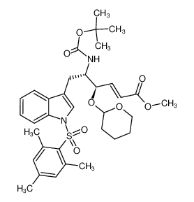 (E)-(4R,5S)-5-tert-Butoxycarbonylamino-4-(tetrahydro-pyran-2-yloxy)-6-[1-(2,4,6-trimethyl-benzenesulfonyl)-1H-indol-3-yl]-hex-2-enoic acid methyl ester CAS:195325-70-3 manufacturer & supplier