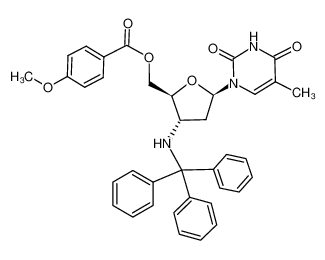 4-Methoxy-benzoic acid (2S,3S,5R)-5-(5-methyl-2,4-dioxo-3,4-dihydro-2H-pyrimidin-1-yl)-3-(trityl-amino)-tetrahydro-furan-2-ylmethyl ester CAS:195375-40-7 manufacturer & supplier