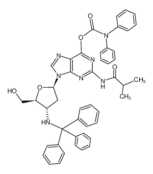 Diphenyl-carbamic acid 9-[(2R,4S,5S)-5-hydroxymethyl-4-(trityl-amino)-tetrahydro-furan-2-yl]-2-isobutyrylamino-9H-purin-6-yl ester CAS:195375-57-6 manufacturer & supplier