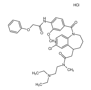 1H-1-Benzazepine-5-acetamide,7-chloro-N-[2-(diethylamino)ethyl]-2,3,4,5-tetrahydro-1-[3-methoxy-4-[(phenoxyacetyl)amino]benzoyl]-N-methyl-, monohydrochloride CAS:195504-60-0 manufacturer & supplier