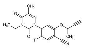 2-(but-3-yn-2-yloxy)-4-(4-ethyl-6-methyl-3,5-dioxo-4,5-dihydro-1,2,4-triazin-2(3H)-yl)-5-fluorobenzonitrile CAS:195524-86-8 manufacturer & supplier