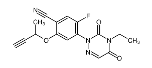 2-(but-3-yn-2-yloxy)-4-(4-ethyl-3,5-dioxo-4,5-dihydro-1,2,4-triazin-2(3H)-yl)-5-fluorobenzonitrile CAS:195525-00-9 manufacturer & supplier