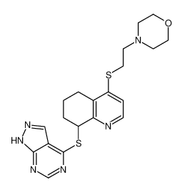 4-(2-((8-((1H-pyrazolo[3,4-d]pyrimidin-4-yl)thio)-5,6,7,8-tetrahydroquinolin-4-yl)thio)ethyl)morpholine CAS:195613-58-2 manufacturer & supplier