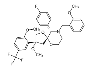 (3R,5R,10S)-10-(4-fluorophenyl)-3-methoxy-3-(2-methoxy-5-(trifluoromethyl)phenyl)-9-(2-methoxybenzyl)-1,6-dioxa-9-azaspiro[4.5]decane CAS:195624-60-3 manufacturer & supplier