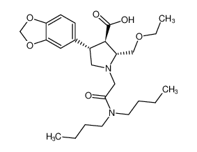 rel-(2R,3R,4S)-4-(benzo[d][1,3]dioxol-5-yl)-1-(2-(dibutylamino)-2-oxoethyl)-2-(ethoxymethyl)pyrrolidine-3-carboxylic acid CAS:195705-89-6 manufacturer & supplier