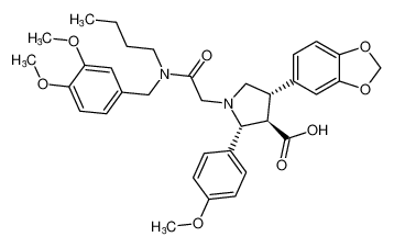 rel-(2R,3R,4S)-4-(benzo[d][1,3]dioxol-5-yl)-1-(2-(butyl(3,4-dimethoxybenzyl)amino)-2-oxoethyl)-2-(4-methoxyphenyl)pyrrolidine-3-carboxylic acid CAS:195706-71-9 manufacturer & supplier