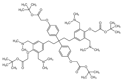 Acetic acid,2,2'-[[3-[3,5-bis[(dimethylamino)methyl]-4-[2-(1,1-dimethylethoxy)-2-oxoethoxy]phenyl]-1-[2-[3,5-bis[(dimethylamino)methyl]-4-[2-(1,1-dimethylethoxy)-2-oxoethoxy]phenyl]ethyl]propylidene]bis(4,1-phenyleneoxy)]bis-,bis(1,1-dimethy