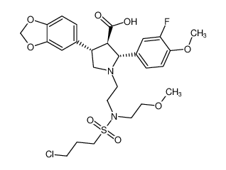 rel-(2R,3R,4S)-4-(benzo[d][1,3]dioxol-5-yl)-1-(2-((3-chloro-N-(2-methoxyethyl)propyl)sulfonamido)ethyl)-2-(3-fluoro-4-methoxyphenyl)pyrrolidine-3-carboxylic acid CAS:195706-77-5 manufacturer & supplier