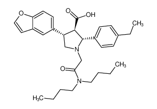 rel-(2R,3R,4S)-4-(benzofuran-5-yl)-1-(2-(dibutylamino)-2-oxoethyl)-2-(4-ethylphenyl)pyrrolidine-3-carboxylic acid CAS:195707-13-2 manufacturer & supplier