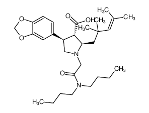 rel-(2R,3S,4R)-4-(benzo[d][1,3]dioxol-5-yl)-1-(2-(dibutylamino)-2-oxoethyl)-2-(2,2,4-trimethylpent-3-en-1-yl)pyrrolidine-3-carboxylic acid CAS:195707-41-6 manufacturer & supplier