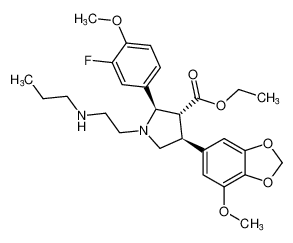 rel-ethyl (2R,3R,4S)-2-(3-fluoro-4-methoxyphenyl)-4-(7-methoxybenzo[d][1,3]dioxol-5-yl)-1-(2-(propylamino)ethyl)pyrrolidine-3-carboxylate CAS:195708-63-5 manufacturer & supplier