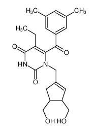 1-((3,4-bis(hydroxymethyl)cyclopent-1-en-1-yl)methyl)-6-(3,5-dimethylbenzoyl)-5-ethylpyrimidine-2,4(1H,3H)-dione CAS:195720-43-5 manufacturer & supplier