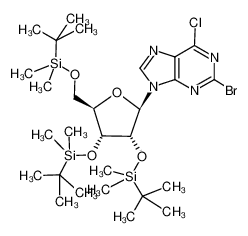 9-[(2R,3R,4R,5R)-3,4-Bis-(tert-butyl-dimethyl-silanyloxy)-5-(tert-butyl-dimethyl-silanyloxymethyl)-tetrahydro-furan-2-yl]-2-bromo-6-chloro-9H-purine CAS:195727-21-0 manufacturer & supplier