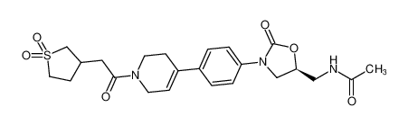 N-(((5S)-3-(4-(1-(2-(1,1-dioxidotetrahydrothiophen-3-yl)acetyl)-1,2,3,6-tetrahydropyridin-4-yl)phenyl)-2-oxooxazolidin-5-yl)methyl)acetamide CAS:195817-23-3 manufacturer & supplier