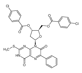 8-[3,5-bis-O-(4-chlorobenzoyl)-2-deoxy-β-D-ribofuranosyl]-2-(methylthio)-6-phenylpteridine-4,7(3H,8H)-dione CAS:195821-80-8 manufacturer & supplier