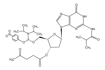 4-Oxo-pentanoic acid (2R,3S,5R)-2-[diisopropylamino-(4-nitro-phenoxy)-phosphanyloxymethyl]-5-(2-isobutyrylamino-6-oxo-1,6-dihydro-purin-9-yl)-tetrahydro-furan-3-yl ester CAS:195826-30-3 manufacturer & supplier