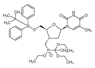 [(2S,3S,5R)-2-(tert-Butyl-diphenyl-silanyloxymethyl)-5-(5-methyl-2,4-dioxo-3,4-dihydro-2H-pyrimidin-1-yl)-tetrahydro-furan-3-ylmethyl]-(1,1-diethoxy-ethyl)-phosphinic acid ethyl ester CAS:195873-29-1 manufacturer & supplier