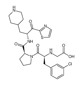 ((S)-3-(3-chlorophenyl)-1-oxo-1-((S)-2-(((R)-1-oxo-3-(piperidin-4-yl)-1-(thiazol-2-yl)propan-2-yl)carbamoyl)pyrrolidin-1-yl)propan-2-yl)glycine CAS:195878-67-2 manufacturer & supplier