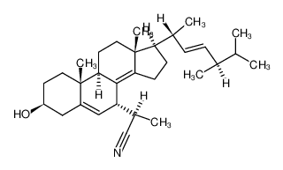 3β-Hydroxy-7α-(1'-(R)-cyan-ethyl)-ergostatrien-(5.8(14).22) CAS:19592-35-9 manufacturer & supplier