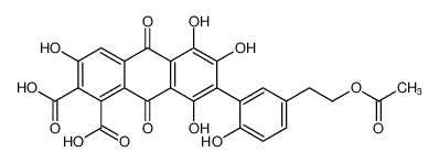 7-(5-(2-acetoxyethyl)-2-hydroxyphenyl)-3,5,6,8-tetrahydroxy-9,10-dioxo-9,10-dihydroanthracene-1,2-dicarboxylic acid CAS:195970-47-9 manufacturer & supplier