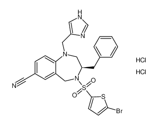 (R)-1-((1H-imidazol-4-yl)methyl)-3-benzyl-4-((5-bromothiophen-2-yl)sulfonyl)-2,3,4,5-tetrahydro-1H-benzo[e][1,4]diazepine-7-carbonitrile dihydrochloride CAS:195981-68-1 manufacturer & supplier