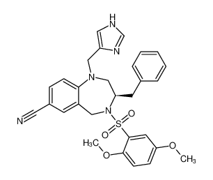 1H-1,4-Benzodiazepine-7-carbonitrile,4-[(2,5-dimethoxyphenyl)sulfonyl]-2,3,4,5-tetrahydro-1-(1H-imidazol-4-ylmethyl)-3-(phenylmethyl)-, (3R)- CAS:195983-02-9 manufacturer & supplier