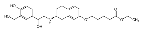 Pentanoic acid,5-[[5,6,7,8-tetrahydro-7-[[2-hydroxy-2-[4-hydroxy-3-(hydroxymethyl)phenyl]ethyl]amino]-2-naphthalenyl]oxy]-, ethyl ester, (7S)- CAS:196195-14-9 manufacturer & supplier