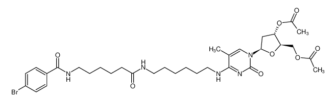 ((2R,3S,5R)-3-acetoxy-5-(4-((6-(6-(4-bromobenzamido)hexanamido)hexyl)amino)-5-methyl-2-oxopyrimidin-1(2H)-yl)tetrahydrofuran-2-yl)methyl acetate CAS:196207-61-1 manufacturer & supplier