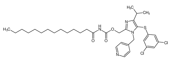 Carbamic acid, (1-oxotetradecyl)-,[5-[(3,5-dichlorophenyl)thio]-4-(1-methylethyl)-1-(4-pyridinylmethyl)-1H-imidazol-2-yl]methyl ester CAS:196406-12-9 manufacturer & supplier