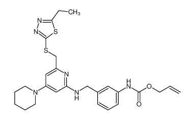 allyl (3-(((6-(((5-ethyl-1,3,4-thiadiazol-2-yl)thio)methyl)-4-(piperidin-1-yl)pyridin-2-yl)amino)methyl)phenyl)carbamate CAS:196498-34-7 manufacturer & supplier