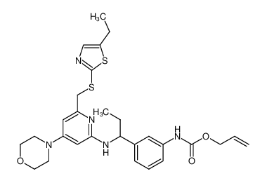 6-(5-ethyl-1,3-thiazol-2-ylthiomethyl)-4-morpholino-2-{1-[3-(2-propenyloxycarbonylamino)phenyl]propylamino}-pyridine CAS:196498-77-8 manufacturer & supplier