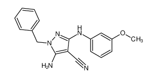 5-amino-1-benzyl-3-((3-methoxyphenyl)amino)-1H-pyrazole-4-carbonitrile CAS:196504-91-3 manufacturer & supplier