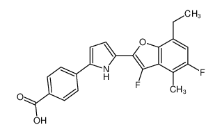 4-(5-(7-ethyl-3,5-difluoro-4-methylbenzofuran-2-yl)-1H-pyrrol-2-yl)benzoic acid CAS:196518-94-2 manufacturer & supplier