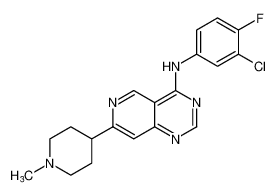 N-(3-chloro-4-fluorophenyl)-7-(1-methylpiperidin-4-yl)pyrido[4,3-d]pyrimidin-4-amine CAS:196796-49-3 manufacturer & supplier