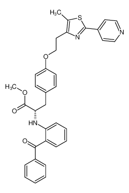 (S)-2-(2-Benzoyl-phenylamino)-3-{4-[2-(5-methyl-2-pyridin-4-yl-thiazol-4-yl)-ethoxy]-phenyl}-propionic acid methyl ester CAS:196808-54-5 manufacturer & supplier