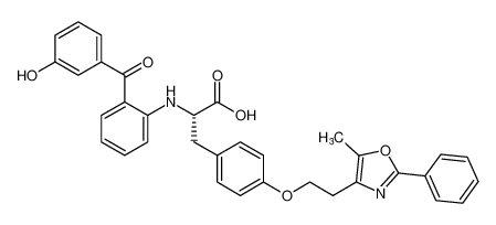 (S)-2-((2-(3-hydroxybenzoyl)phenyl)amino)-3-(4-(2-(5-methyl-2-phenyloxazol-4-yl)ethoxy)phenyl)propanoic acid CAS:196809-31-1 manufacturer & supplier