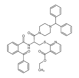 3-Pyridinecarboxylic acid,2-[[2-[(2-benzoylbenzoyl)amino]-3-[4-(diphenylmethyl)-1-piperazinyl]-3-oxopropyl]thio]-, ethyl ester, (R)- CAS:196933-57-0 manufacturer & supplier