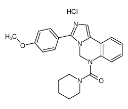 3-(4-methoxy-phenyl)-5,6-dihydro-6-[(1-piperidino)carbonyl]imidazo[1,5-c]-quinazoline hydrochloride CAS:197010-49-4 manufacturer & supplier