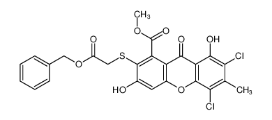 methyl 2-((2-(benzyloxy)-2-oxoethyl)thio)-5,7-dichloro-3,8-dihydroxy-6-methyl-9-oxo-9H-xanthene-1-carboxylate CAS:197023-95-3 manufacturer & supplier