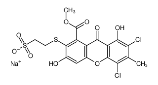 sodium 2-((5,7-dichloro-3,8-dihydroxy-1-(methoxycarbonyl)-6-methyl-9-oxo-9H-xanthen-2-yl)thio)ethane-1-sulfonate CAS:197024-16-1 manufacturer & supplier